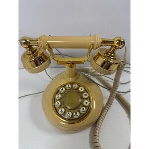 Vintage Electric French Style Princess Dial Telephone Beige and Gold